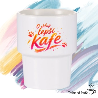 Designový keramický hrnek bez ucha „O chlup lepší kafe“ (360 ml)