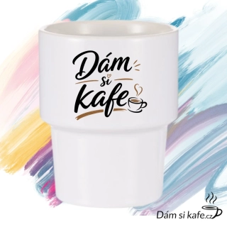 Designový keramický hrnek bez ucha „Dám si kafe“ (360 ml)