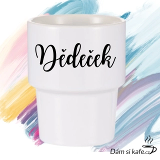Designový keramický kelímek bez ucha „Dědeček“ (360 ml)