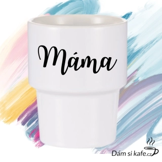 Designový keramický kelímek bez ucha „Máma“ (360 ml)