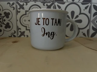 Barevný hrnek Modrý Je to tam Ing. II JAKOST