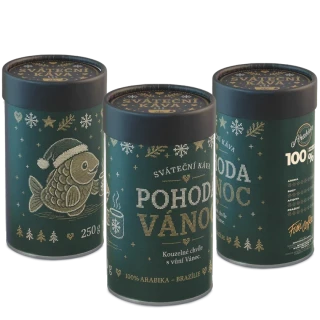 ☕ Vánoční dárková káva „Pohoda Vánoc“ od Fixi Coffee – 100% výběrová Arabica v papírové tubě