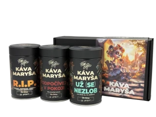 ☕ Dárková degustační sada Káva Maryša – V trojce a poprvé (3× 150 g v plechových dózách) Fixi Coffee