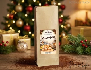 🍌 Mletá ochucená káva Banánový dort 100g (100% výběrová Arabica z Brazílie) Dám si kafe